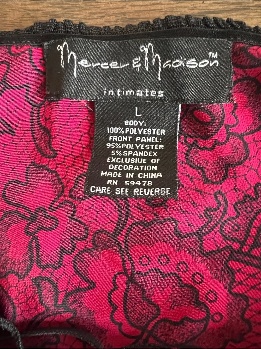 VTG Y2K Mercer & Madison Womens L Lounge Set Pink Black Velvet Floral Whimsigoth